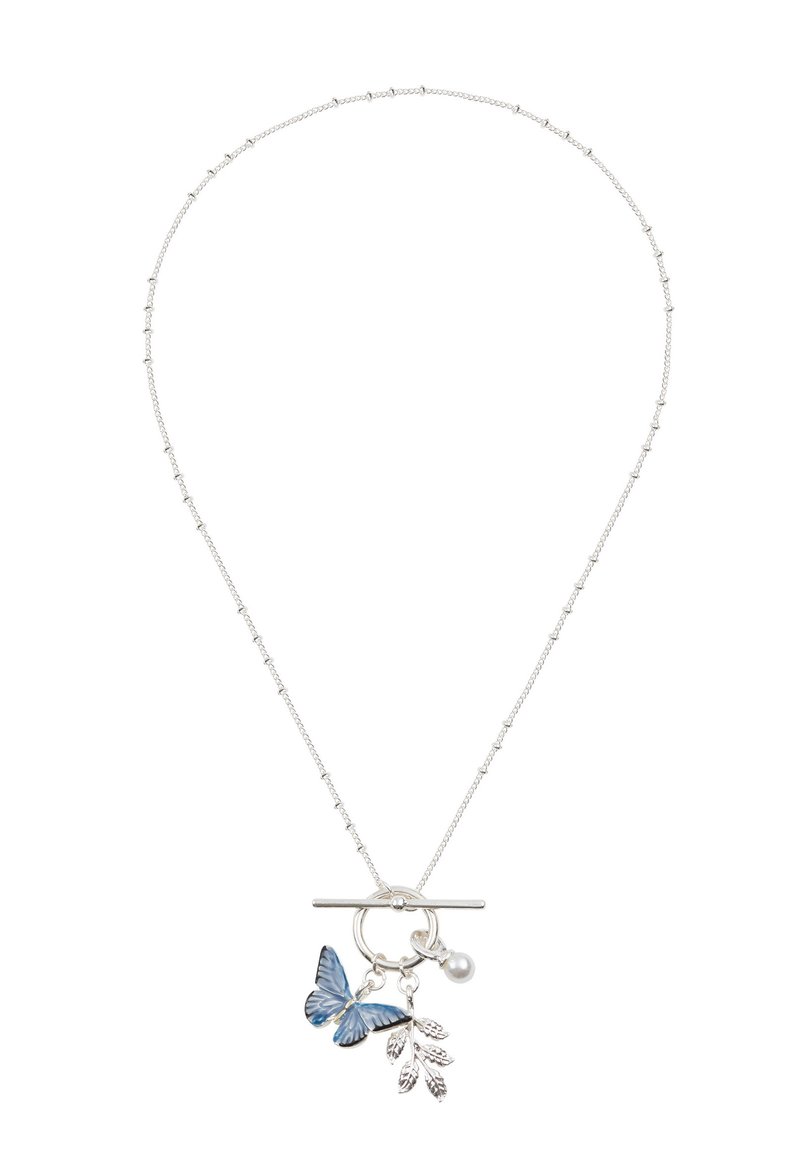 FABLE ENGLAND BLUE BUTTERFLY - Necklace - blue and silver coloured/blue ...