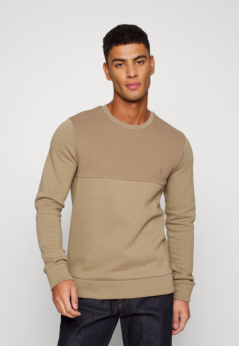 Jack & Jones JCOSTAPLE QUILT CREW NECK Sweatshirt beige Zalando.dk