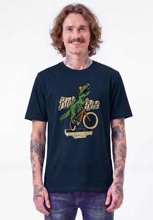 watapparel, T-REX FAHRRAD UNISEX - T-shirt imprimé - french navy