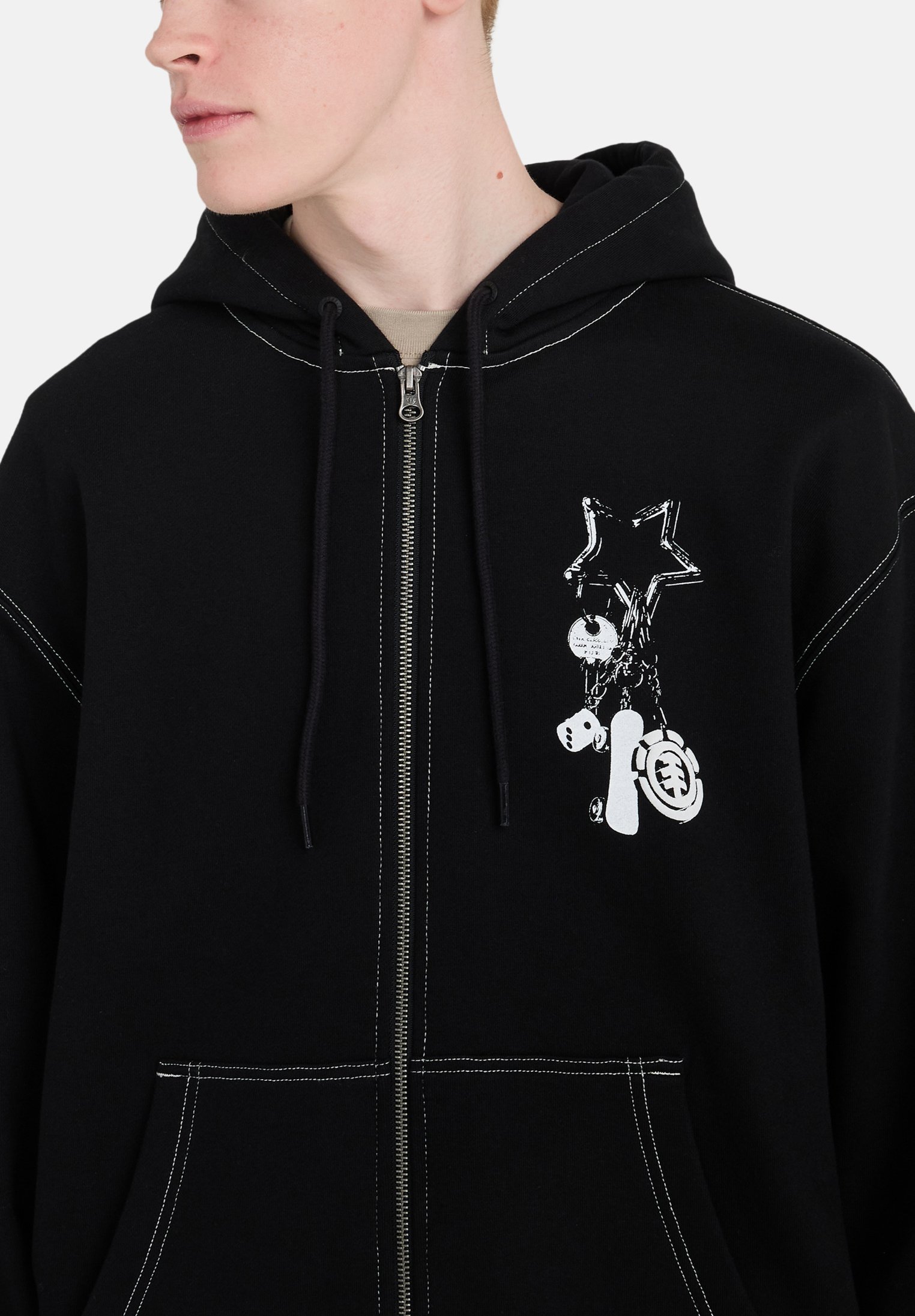 Element KEYCHAIN - MIT ELYS - Zip-up sweatshirt - fbk/black