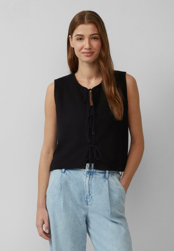 MIT SCHLEIFENVERSCHLÜSSEN - Weste - schwarz