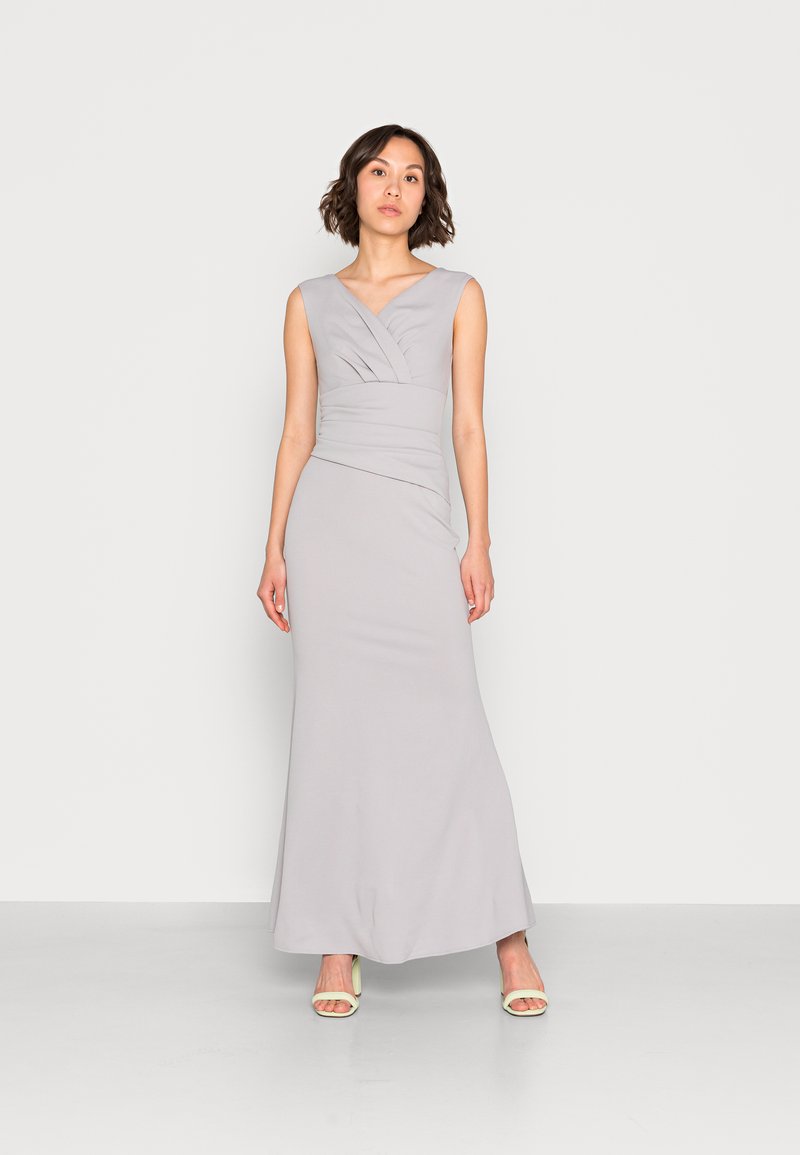 WAL G. MORGAN OFF THE SHOULDER CROSS MAXI DRESS - Roupa de cerimónia - pearl grey