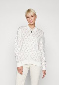 Daily Sports ARGYLE CARDIGAN - Sweater met rits - white/pink