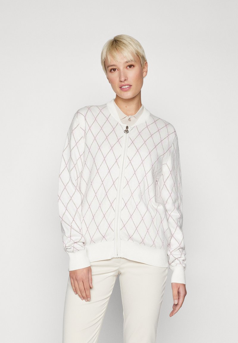 Daily Sports ARGYLE CARDIGAN - Sweater met rits - white/pink