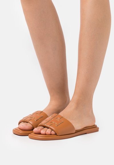 Tory Burch DOUBLE T SPORT SLIDE - Mulas - aged camello