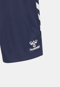 Marina sportshorts i lättviktsmaterial med vit logotyp och chevronmönster på sidan för extra detalj.