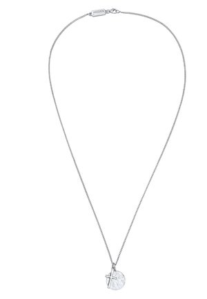 STRUCTURED COIN CROSS - Halskette - silberfarben