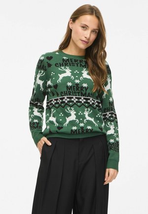 VILA, CHRISTMAS JUMPER VIANNA ROUND NECK - Pullover - pineneedle