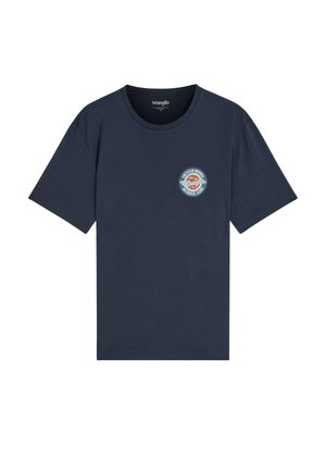 Wrangler, SMALL AMERICANA TEE - Тениска с щампа - dark sapphire