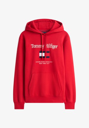 Tommy Hilfiger, EMBRO FLAG - Φούτερ με κουκούλα - medium red