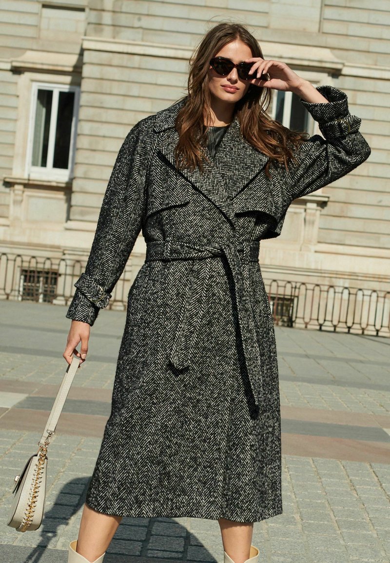 Next STYLE - Trenčkot - textured monochrome herringbone