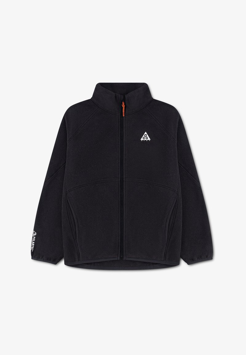 Μαύρο fleece μπουφάν με ολόκληρο φερμουάρ, ψηλό γιακά, πλαϊνές τσέπες, πορτοκαλί τράβηγμα φερμουάρ, λογότυπο ACG στο αριστερό στήθος και διακριτικό Polartec στο αριστερό μανίκι.