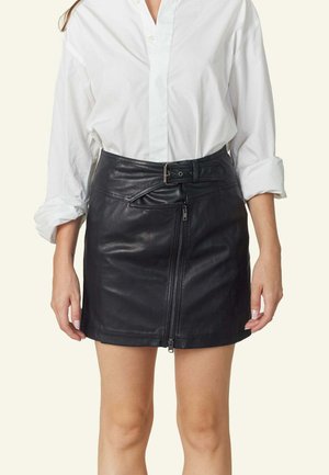 Leren rok - black