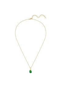 Kuldkett, millel on pirnikujuline roheline gemmipendant, delikaatne kett ja reguleeritav pikkus.