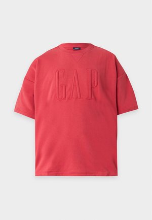 GAP, LOGO CROP CREW - T-shirt imprimé - faded red
