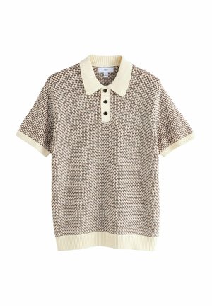 Polo shirt - brown/ecru/white