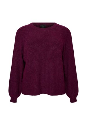 Zizzi, GERIPPTER PULLOVER MIT BALLONÄRMELN - Jersey de punto - lila