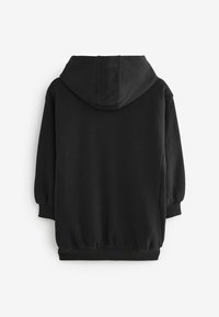 Sort hættetrøje med en afslappet pasform, ribbede cuffs og elastisk kant. Blød tekstur og minimalistisk design uden synlige logos.