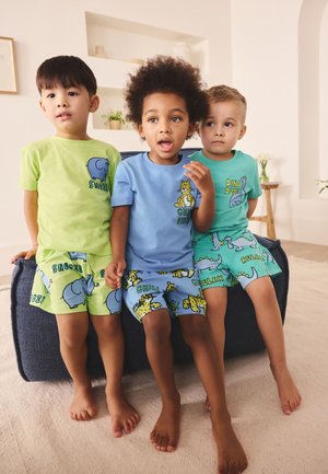 Next, REGULAR FIT - SHORT PYJAMAS 3 PACK SET - Nachtwäsche Set - blue/green animal fun