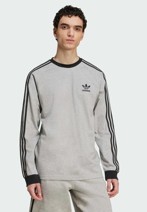 STRIPES - Camiseta de manga larga - medium grey heather   black