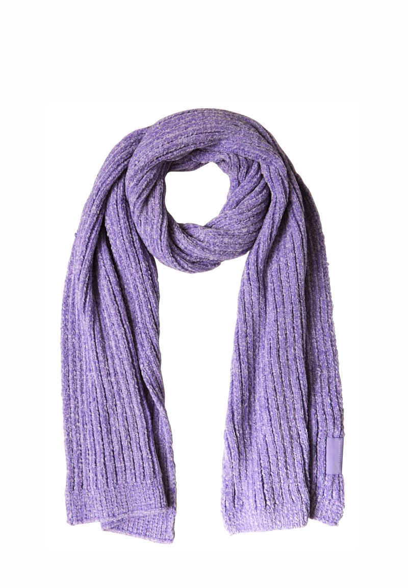 Écharpe maille duveteuse mauve femme