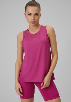 4F 4F TOP TRENINGOWY LOOSE SZYBKOSCHNĄCY DAMSKI - NIEBIESKI S - Top - pink