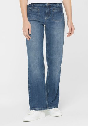 MID WAIST - Flared Jeans - dark blue