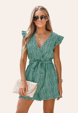 Cupshe FLUTTER STRAIGHT LEG ROMPER - Overal - green