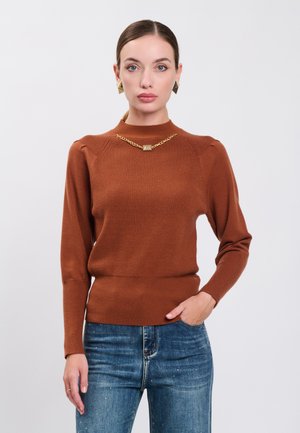 INFLUENCER, INFLUENCER PULLOVER CHAIN EMBELLISHED PULL - Jersey de punto - rust