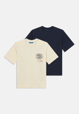 MAZE TEE BOX REGULAR FIT 2 PACK - T-shirts med print - off white/dark blue