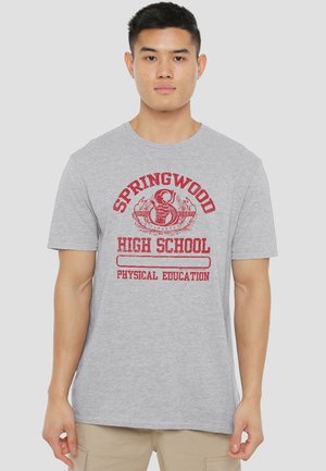 Cotton Soul, NIGHTMARE ON ELM STREET/SPRINGWOOD HIGH - Print T-shirt - mottled light grey