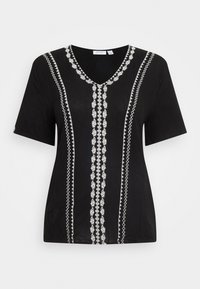 VILA VIMICHELLE V-NECK 2/4 SLEEVE TOP - T-shirt con stampa - blackbirch