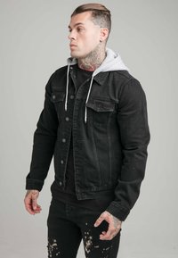 SIKSILK - JACKET WITH DETACHABLE HOOD - Jeansjakke - black Miniatyrbilde 1