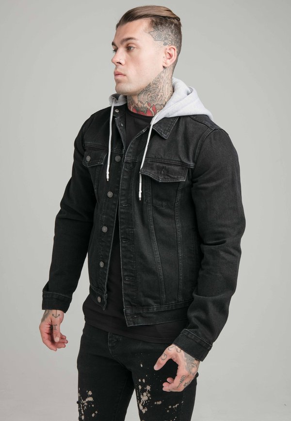 JACKET WITH DETACHABLE HOOD - Denim jacket