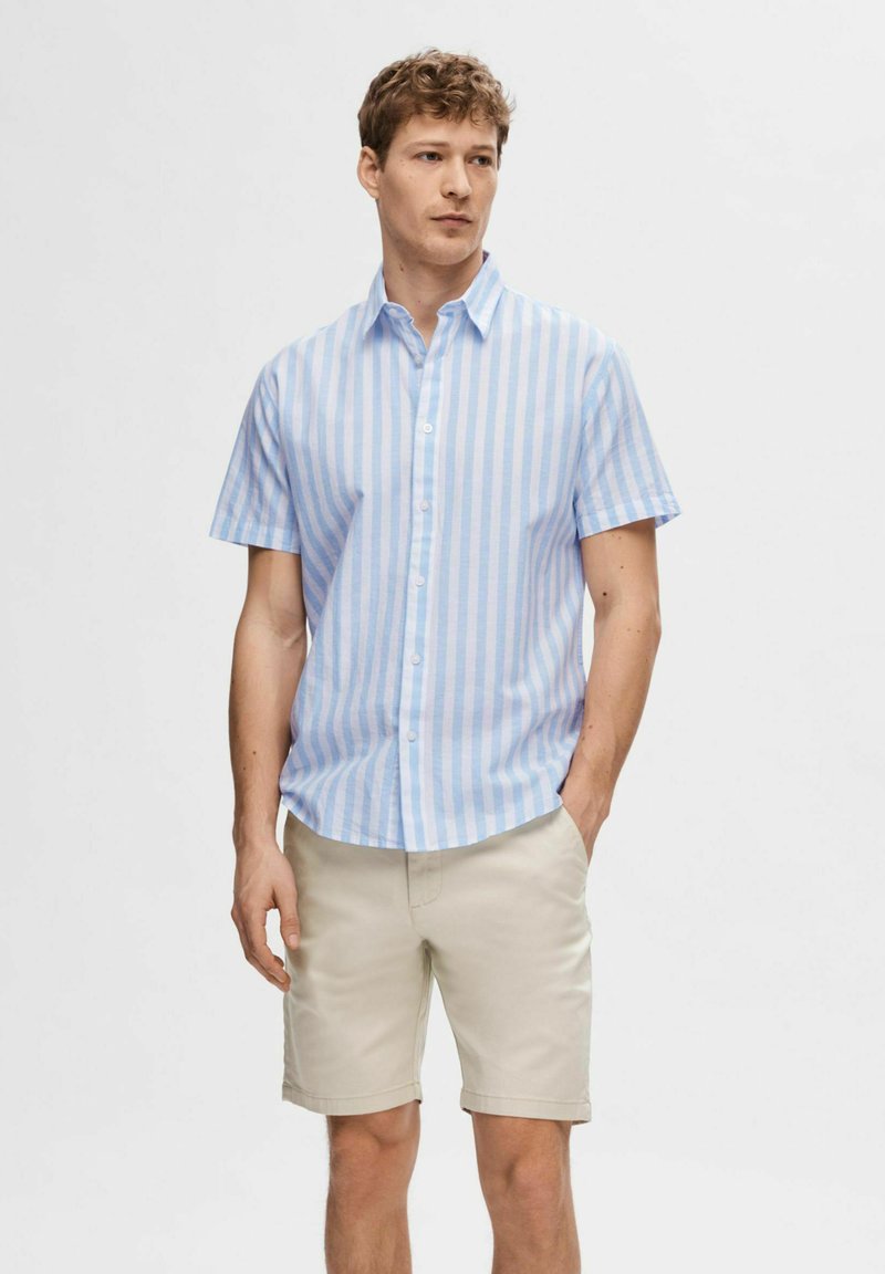 Selected Homme KURZÄRMELIG - Overhemd - cashmere blue