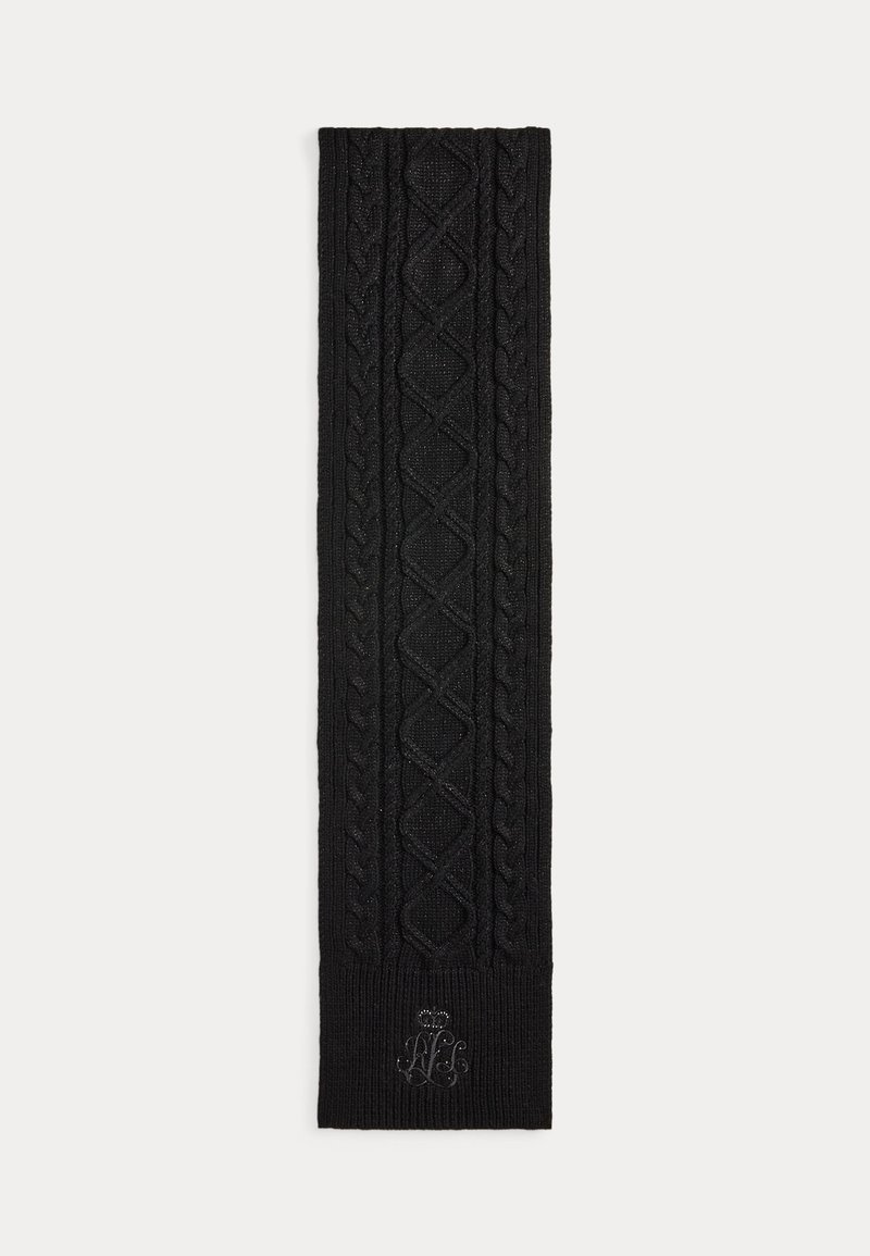 Lauren Ralph Lauren EMBROIDERED METALLIC CABLE-KNIT SCARF - Sjal - black/black