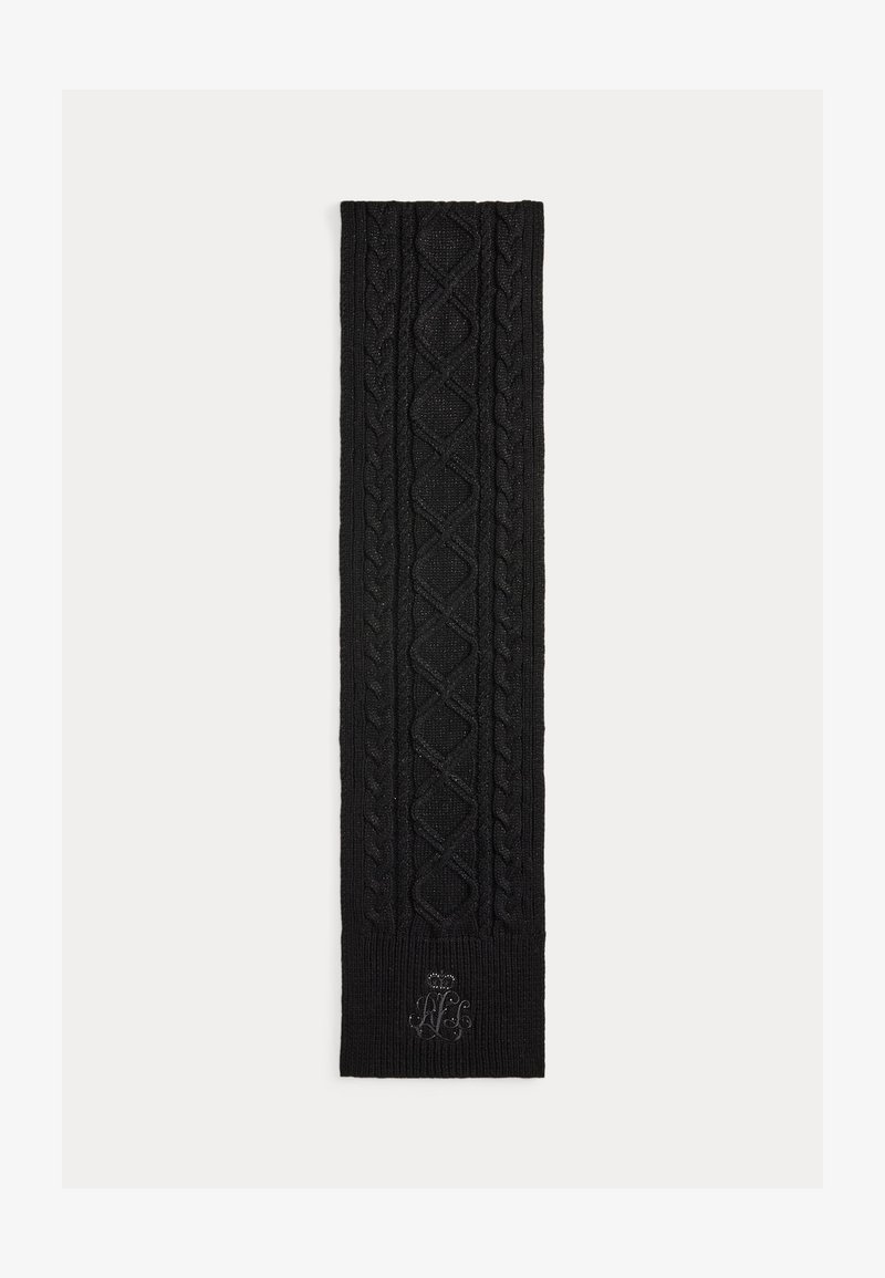 Lauren Ralph Lauren EMBROIDERED METALLIC CABLE-KNIT SCARF - Sjal - black/black
