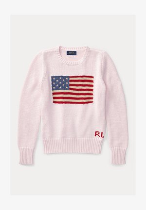 Polo Ralph Lauren THE ICONIC FLAG SWEATER 7-14Y - Πουλόβερ - acacia pink