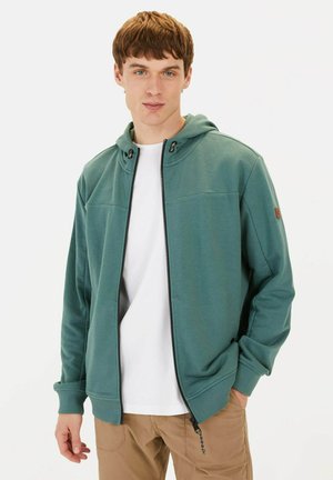 camel active MIT KAPUZE - Zip-up sweatshirt - sea pine
