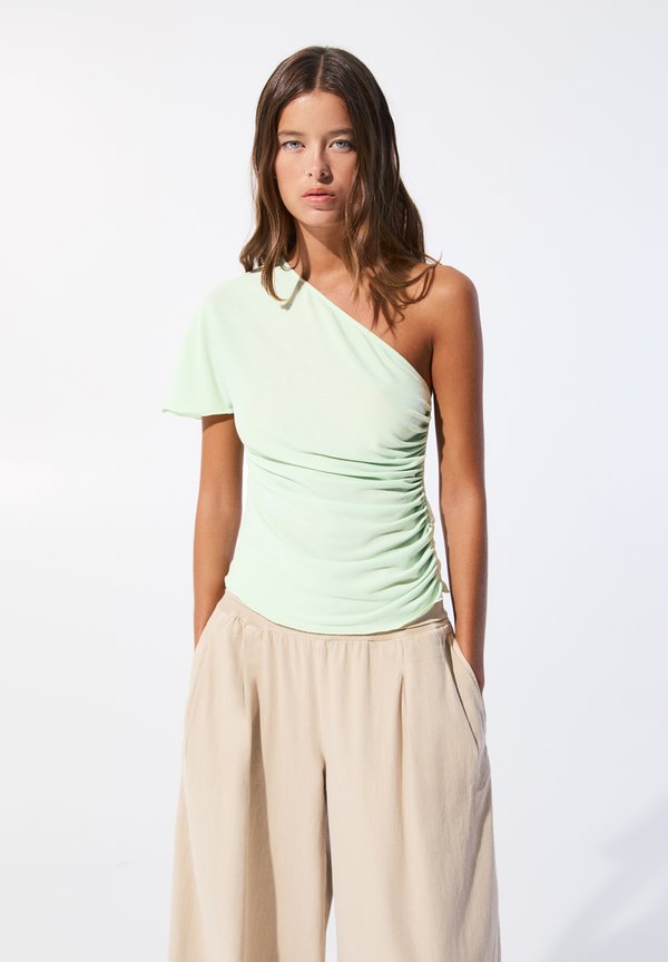GATHERED ASYMMETRIC - Bluse - mint