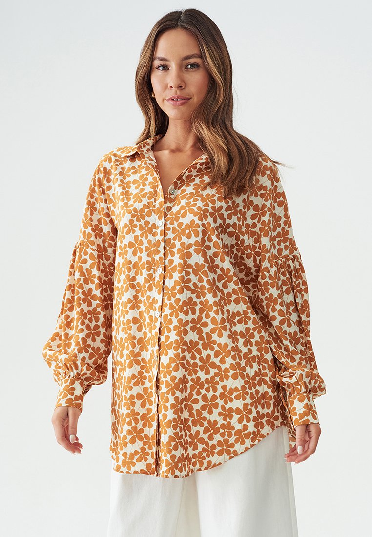 THE FATED - VAL OVERSIZE  - Bluza s gumbima - tan floral, Povećaj