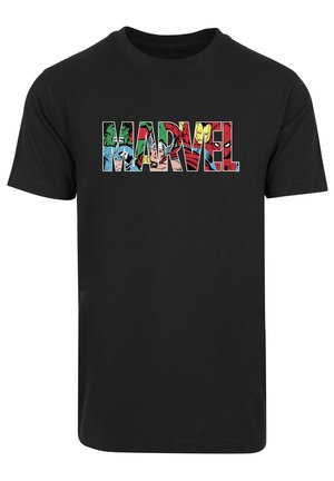 MARVEL AVENGERS LOGO CHARACTERS - PREMIUM SUPERHELDEN IRON MAN CAPTAIN AMERICA HULK THOR LOKI PUNISHER SPIDER-VENOM FAN MERCH - Print T-shirt - black