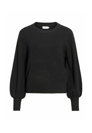 VILA, VIMALU O-NECK L/S PULLOVER/KA - Pullover - black