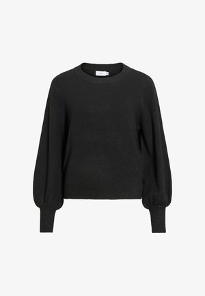 VILA, VIMALU O-NECK L/S PULLOVER/KA - Trui - black