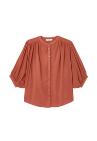 Chemisier Marron à Volants Promod 100% Polyester - Taille 40 - Coupe Ajustée