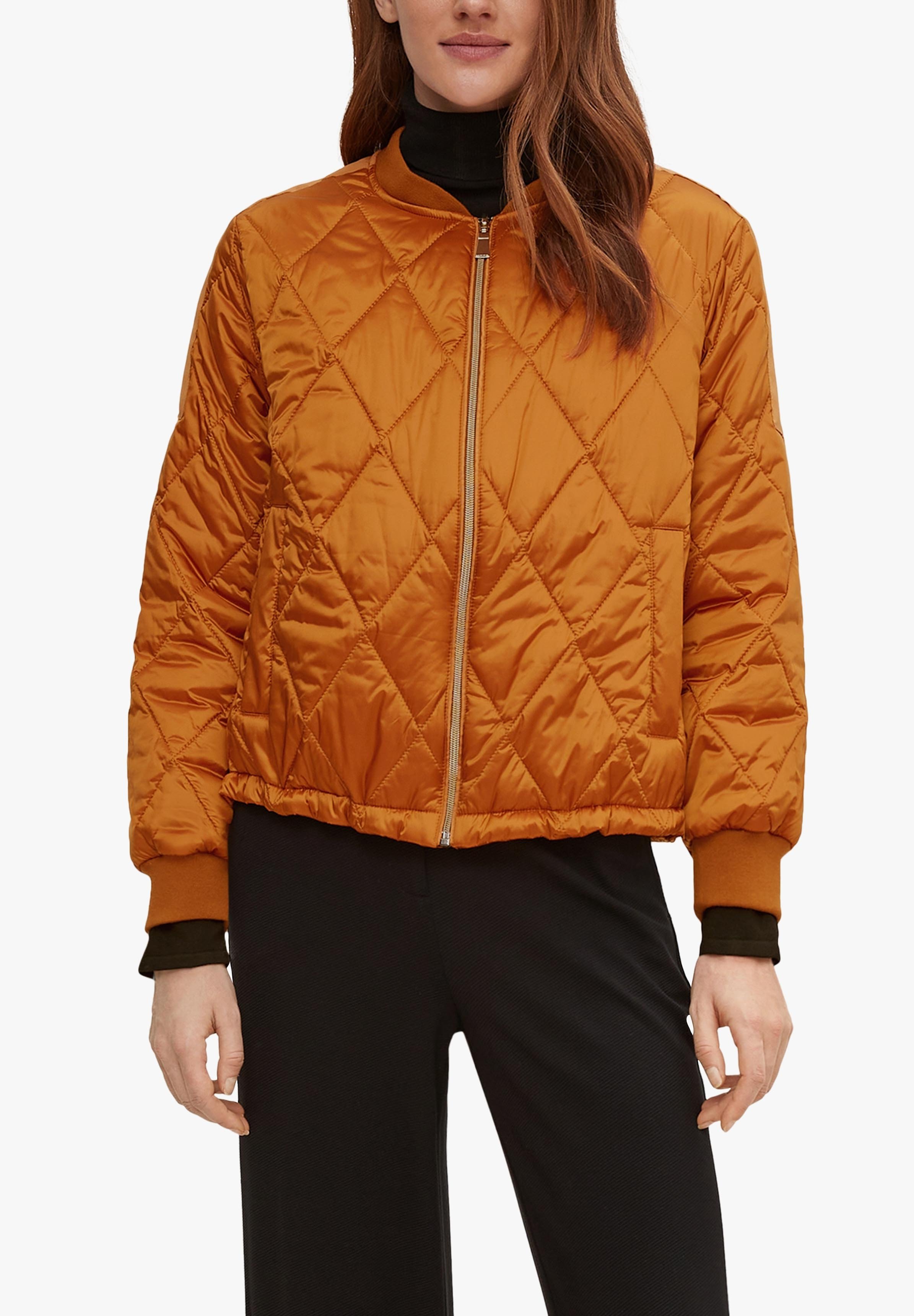 orange bomber jacket outfit