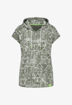 LAURASØN, HOODIE-SHIRT, KAPUZE, HALBARM - T-Shirt print - sage