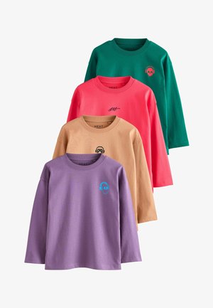 Next, REGULAR FIT - LONG SLEEVE SMALL GRAPHIC 4 PACK - Maglietta a manica lunga - green red camel purple