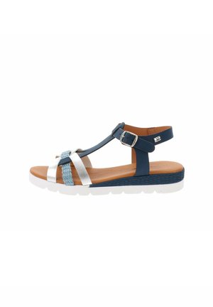 Sandalen met sleehak - blu