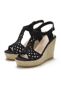 LASCANA Sandalen met sleehak - schwarz